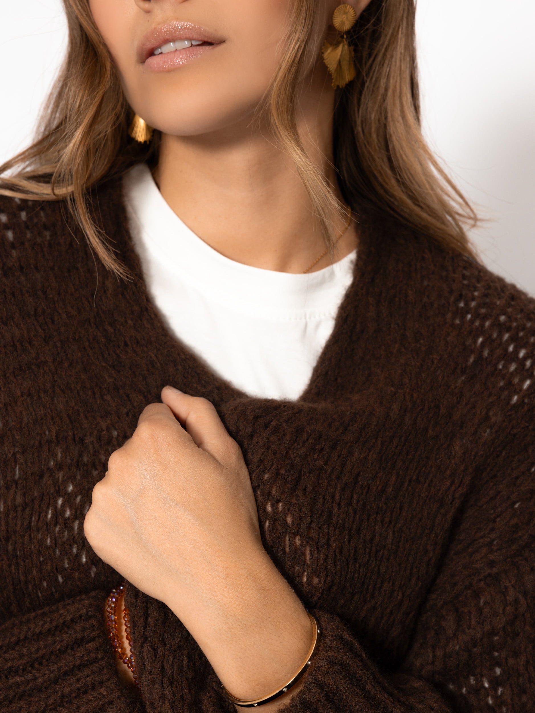 Oversized cardigan - dark brown