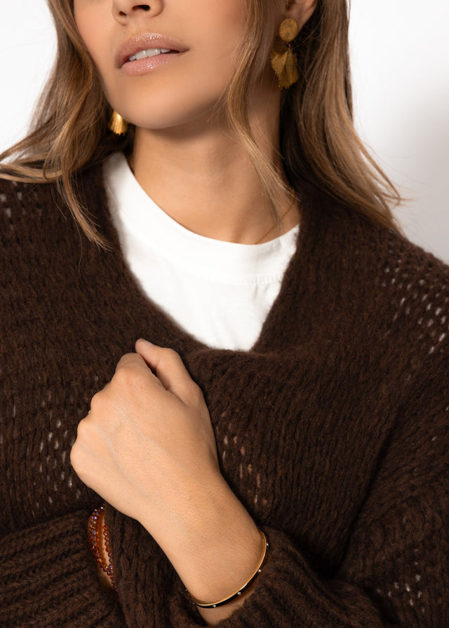 Oversized cardigan - dark brown