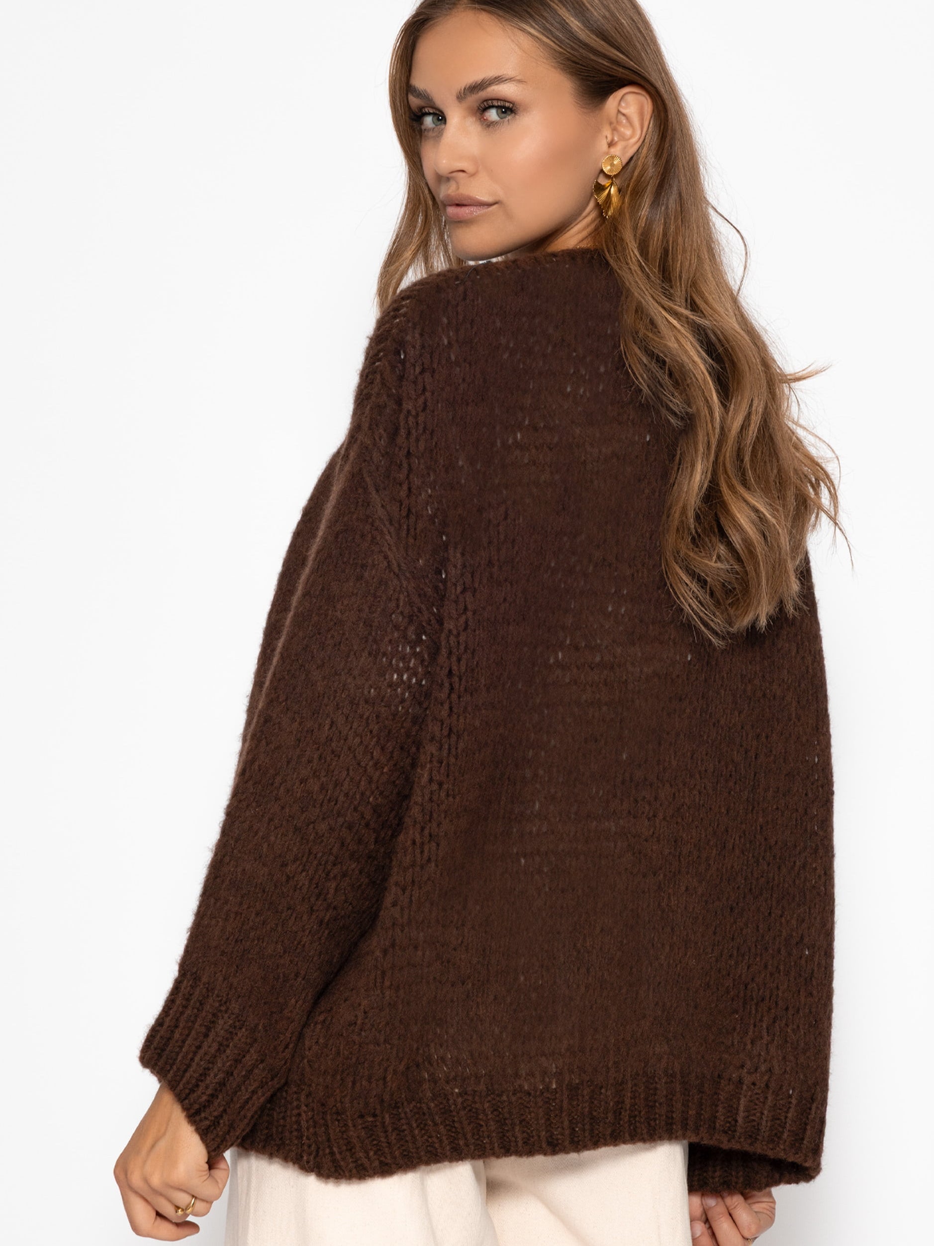 Oversized cardigan - dark brown