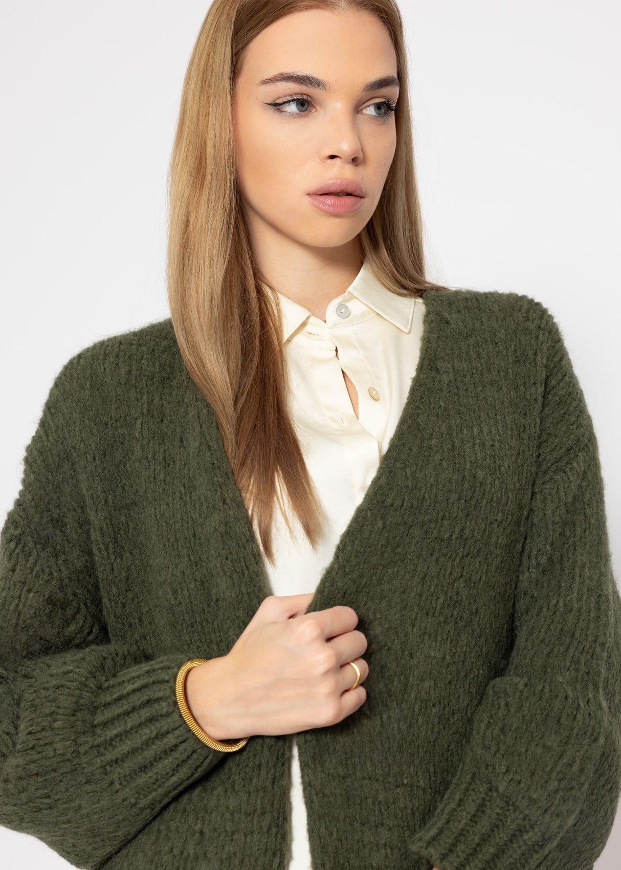 Oversized cardigan - khaki