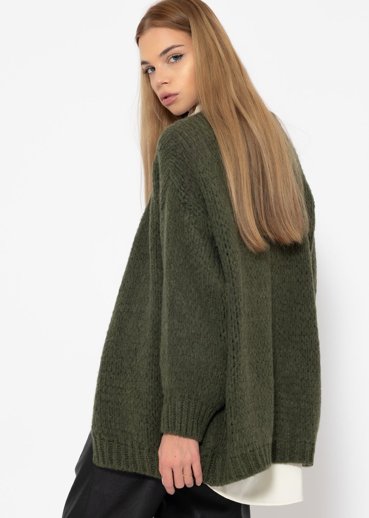 Oversized cardigan - khaki