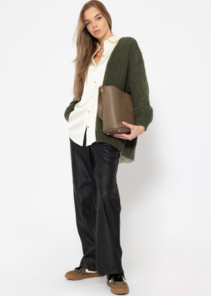 Oversized cardigan - khaki