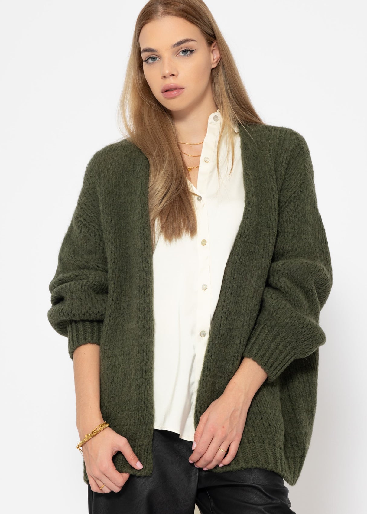 Oversized cardigan - khaki