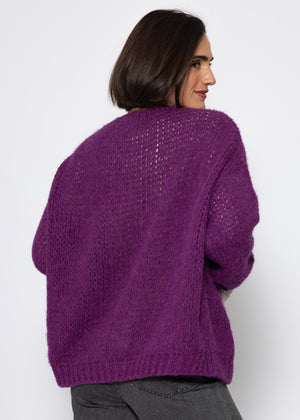 Oversize Cardigan - plum