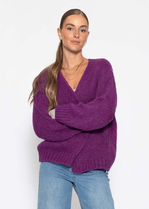 Oversize Cardigan - plum
