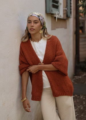 Oversize Cardigan - rostrot