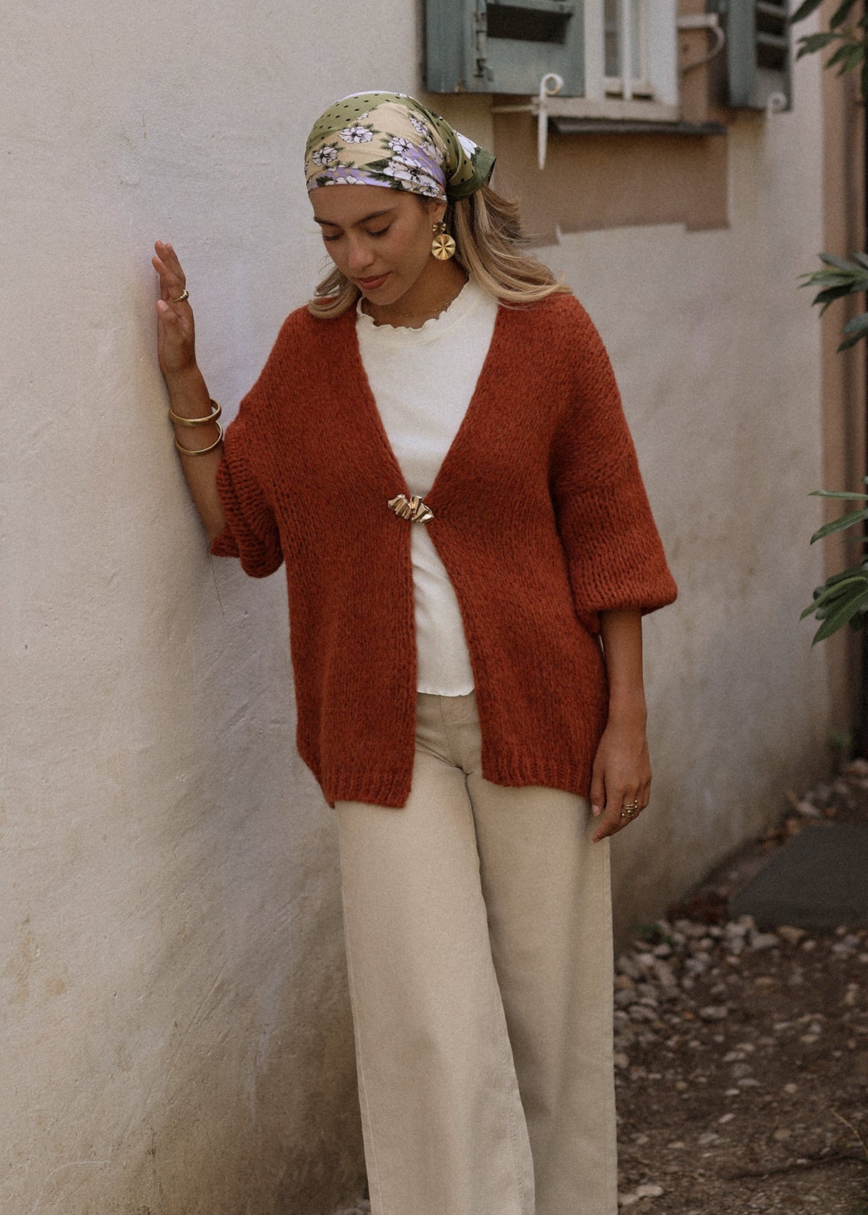 Oversize Cardigan - rostrot