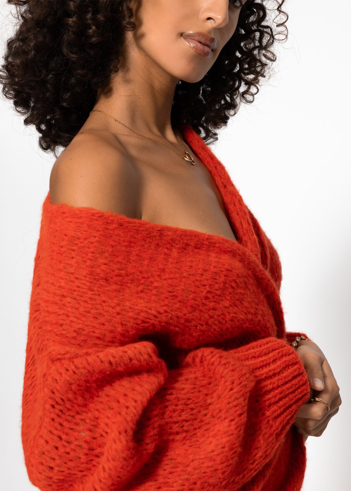 Oversized cardigan - red