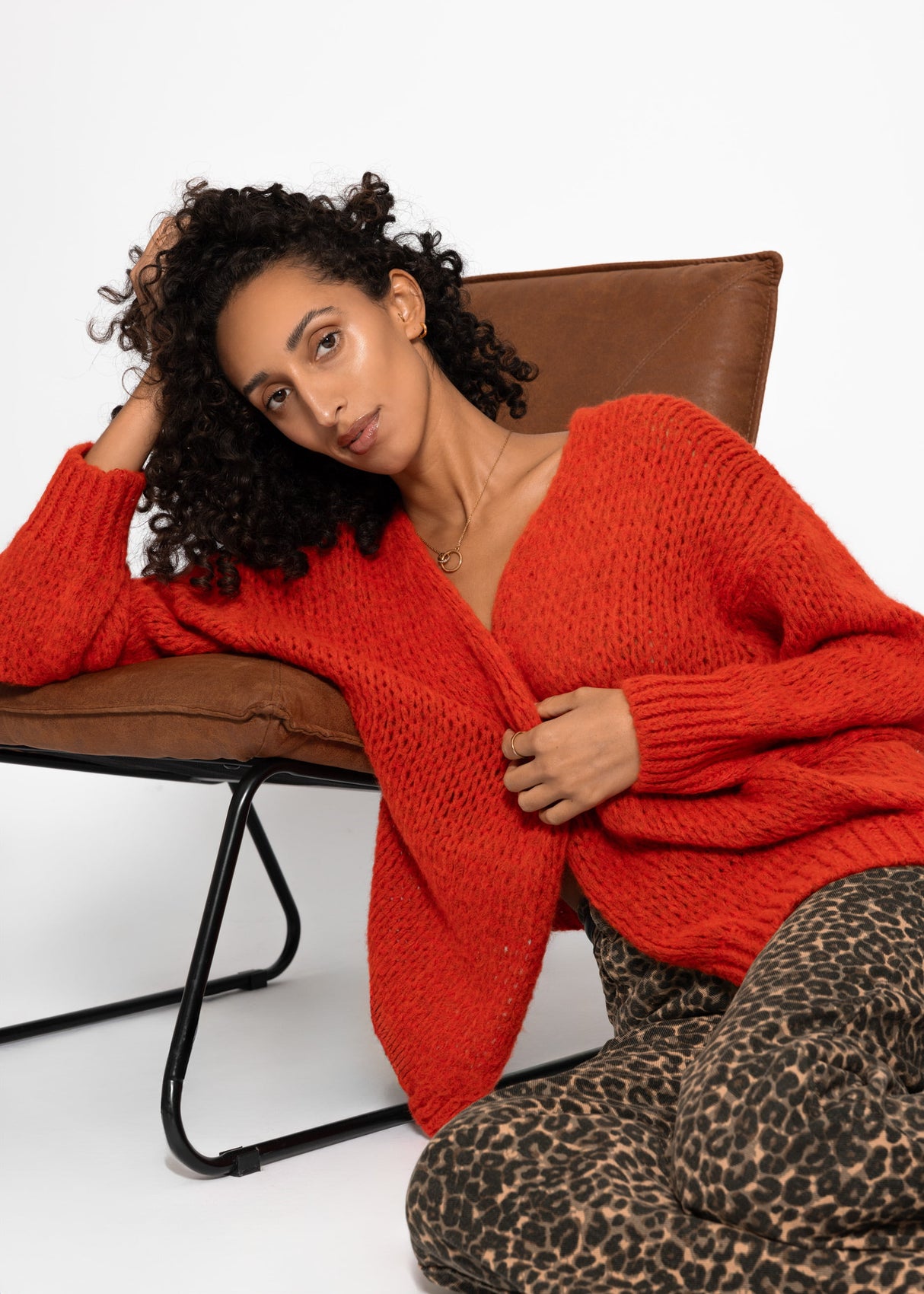 Oversized cardigan - red