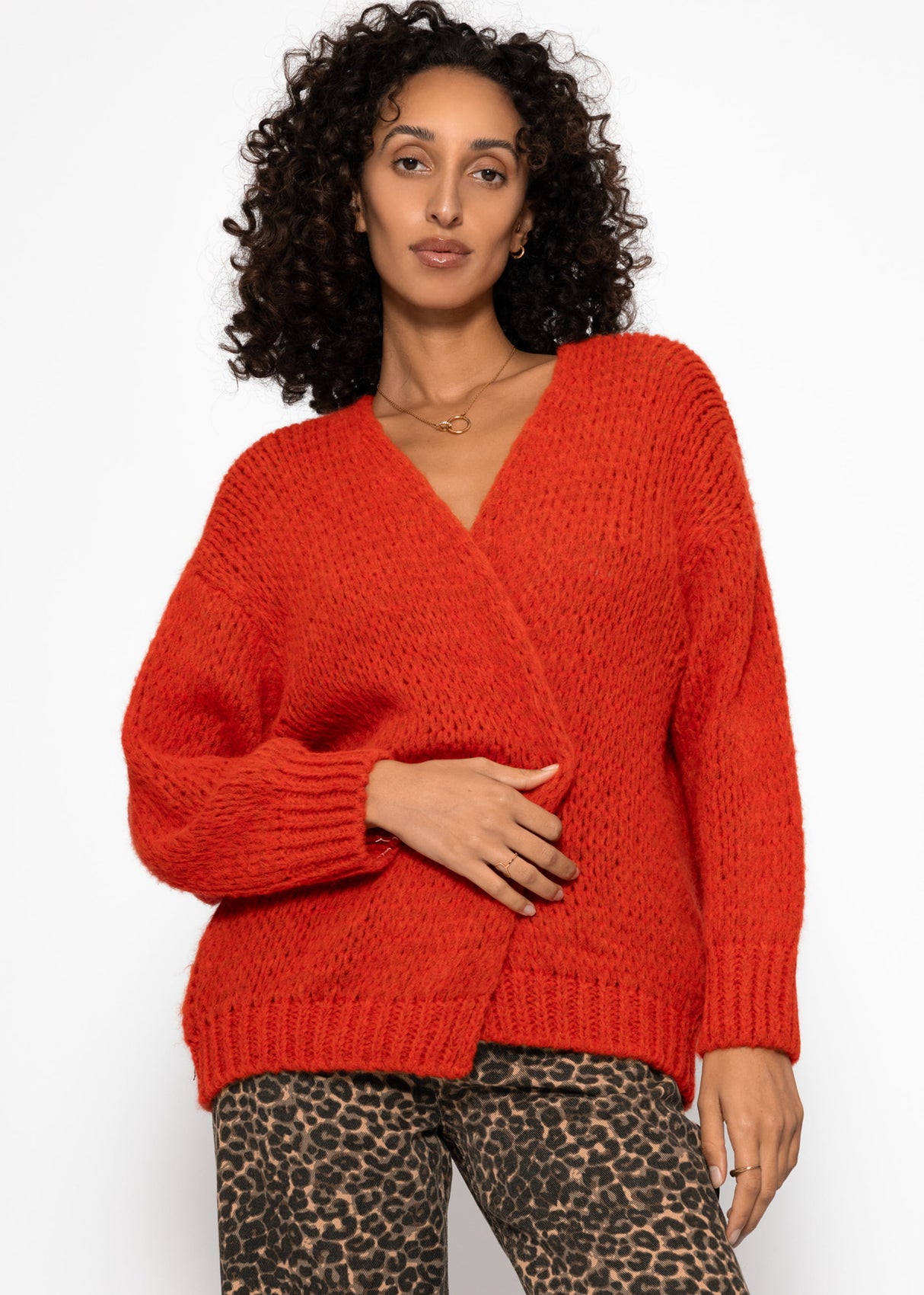 Oversized cardigan - red