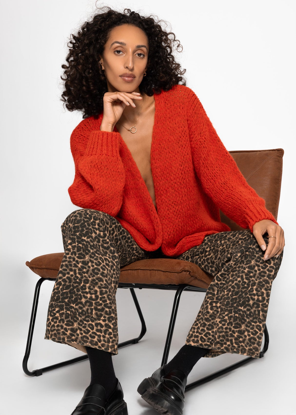 Oversized cardigan - red