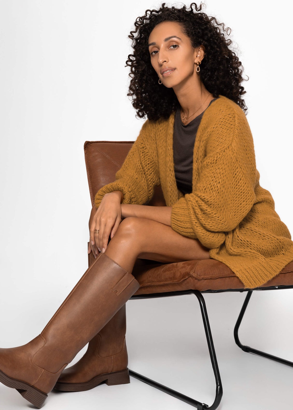 Oversize cardigan - mustard yellow