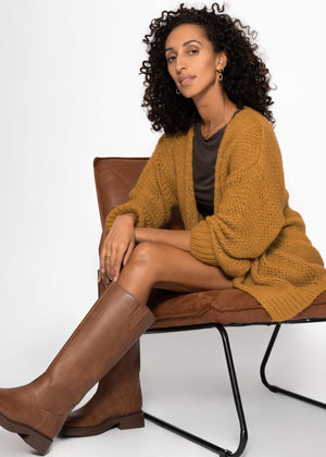 Oversize cardigan - mustard yellow