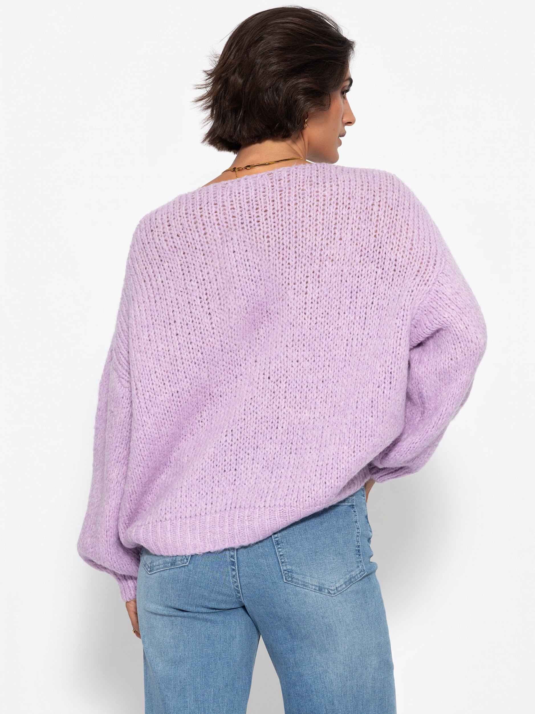 Oversize Pullover mit V-Ausschnitt  - lavendel