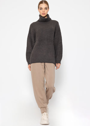 Oversized turtleneck sweater - anthracite