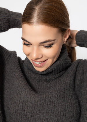Oversized turtleneck sweater - anthracite