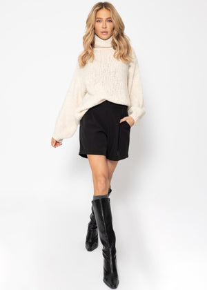 Oversized turtleneck sweater - light beige