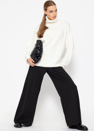 Oversize turtleneck sweater - off-white
