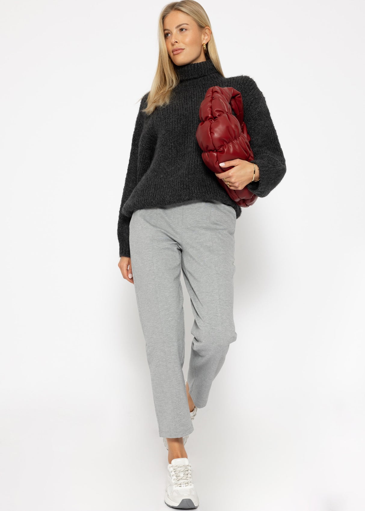 Oversized turtleneck sweater - dark grey