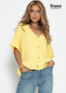Oversize knitted vest - butter yellow