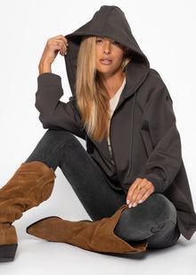 Oversized hooded sweatshirt - gray