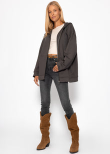 Oversized hooded sweatshirt - gray