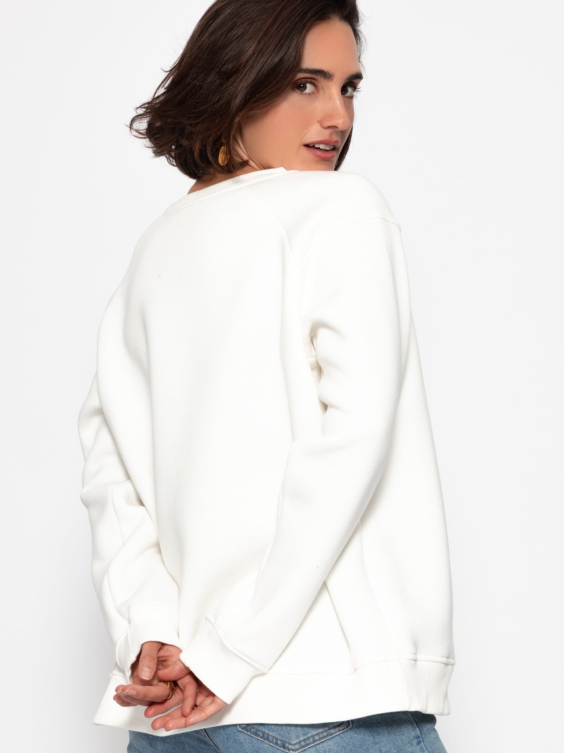 Oversized sweatshirt with X-MAS print - Off-white