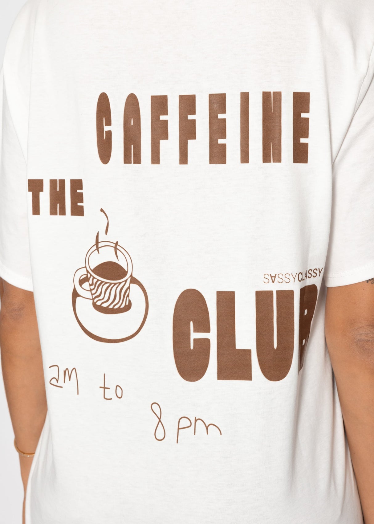 Oversize T-shirt with "Coffee Club" print - offwhite