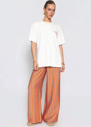 Oversize T-Shirt mit Druck - weiß