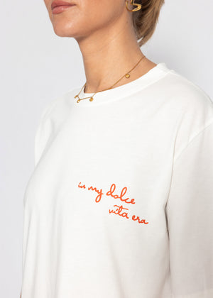 Oversize T-Shirt mit Druck - weiß