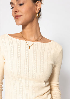 Pointelle Langarmshirt - buttergelb