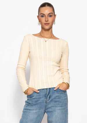 Pointelle Langarmshirt - buttergelb