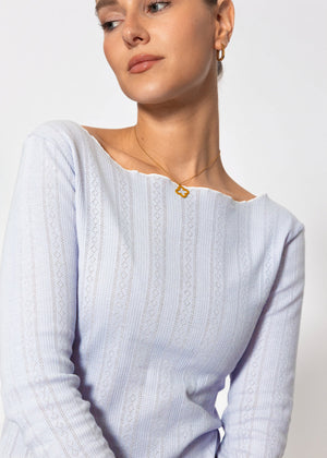 Pointelle Langarmshirt - flieder