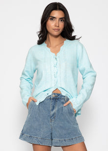 Pointelle cardigan - light blue