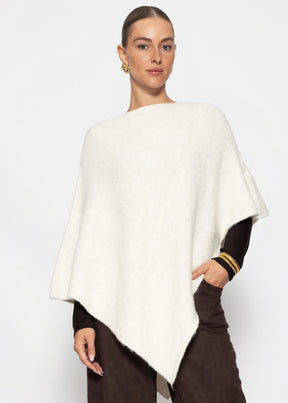 Poncho mit Wollanteil - offwhite