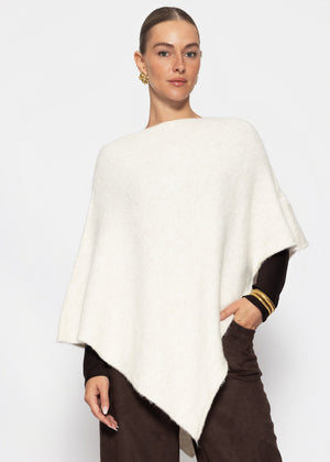 Poncho mit Wollanteil - offwhite