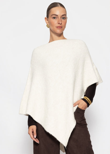 Poncho mit Wollanteil - offwhite