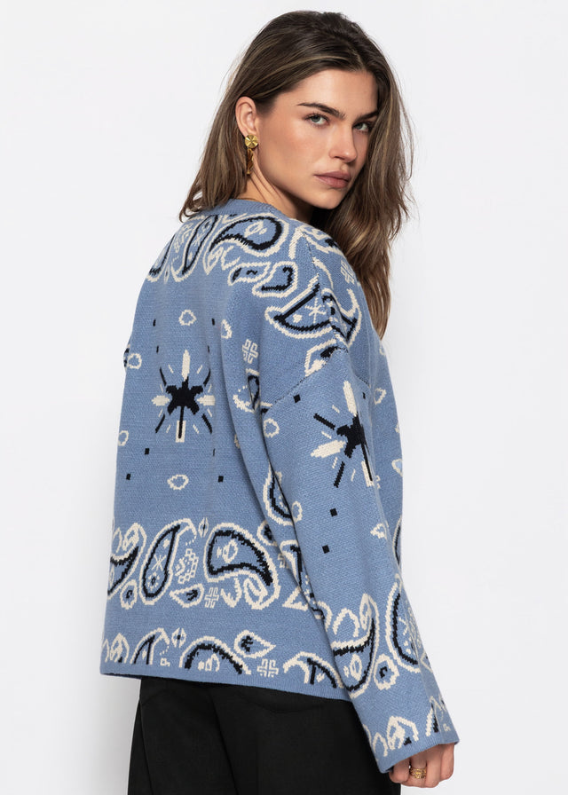 Pullover mit Bandana-Print - blau