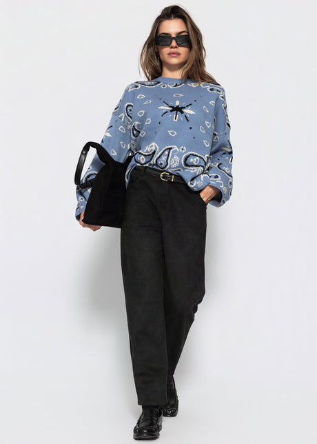 Pullover mit Bandana-Print - blau