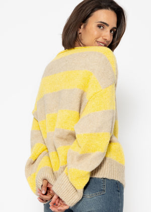 Sweater with block stripes - yellow-beige