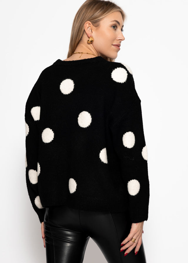 Jumper with dots - black