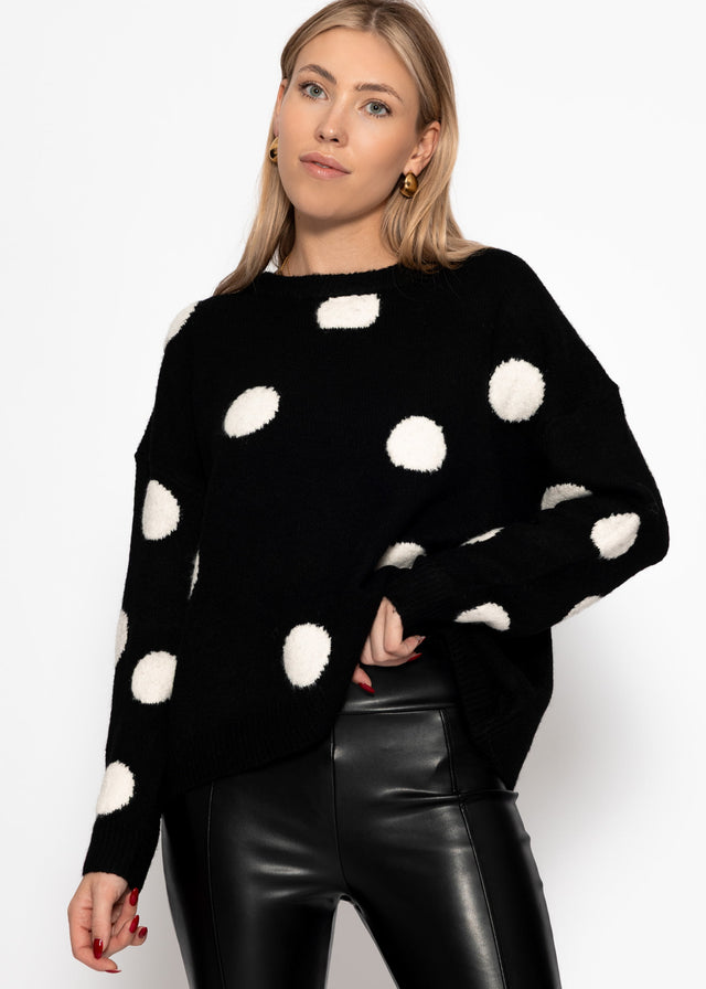 Jumper with dots - black