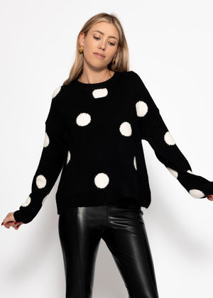 Pullover mit Dots - schwarz