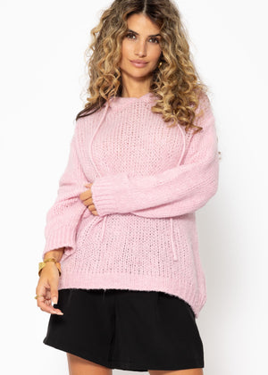 Sweater with hoodie - pink