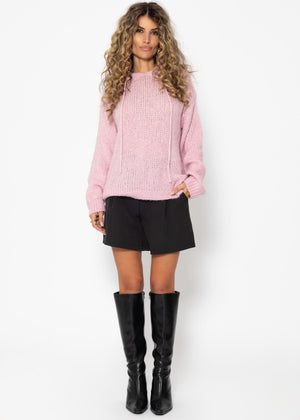 Sweater with hoodie - pink