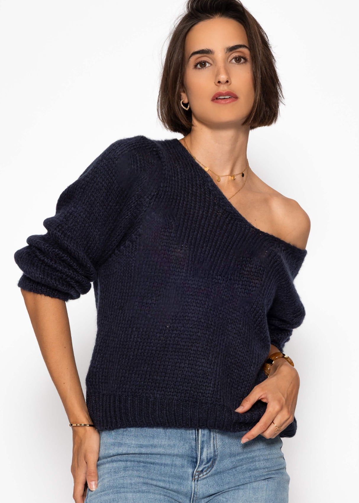 V-neck sweater - dark blue