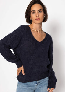 V-neck sweater - dark blue