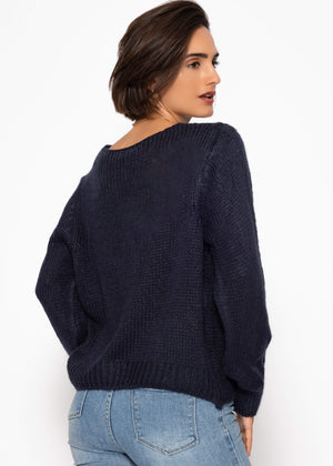 V-neck sweater - dark blue