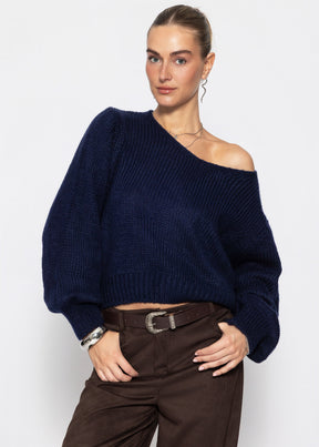 Pullover mit V-Ausschnitt - dunkelblau