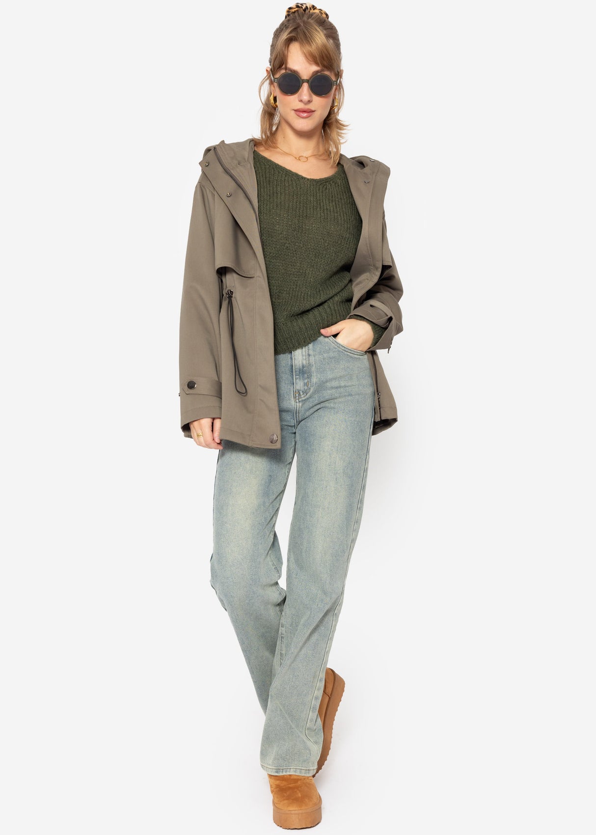V-neck sweater - dark green